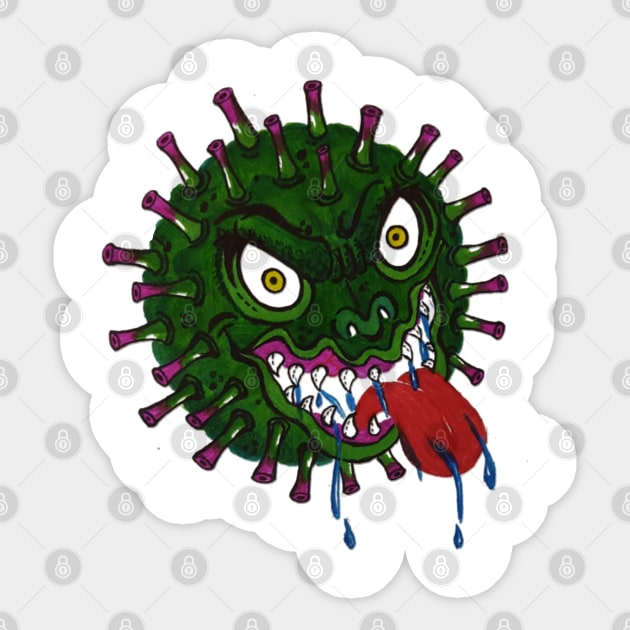 Corona virus Sticker by Smriti_artwork